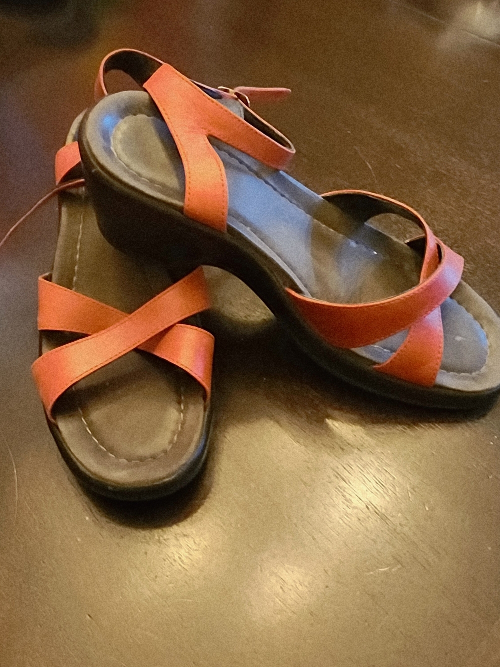Dansko Orange Crisscross Leather Sandals